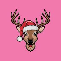 christmas icon of red nosed reindeer, rudolph symbol face isolated on white background. abstract funny deer character with red nose, symbol for merry christmas and new year holiday illustration vector