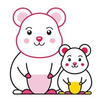A cartoon mouse and a baby mouse vector