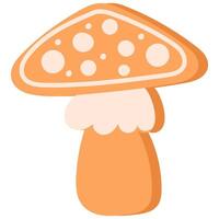 Christmas Gingerbread Cookie. Winter biscuits in mushroom shape. vector