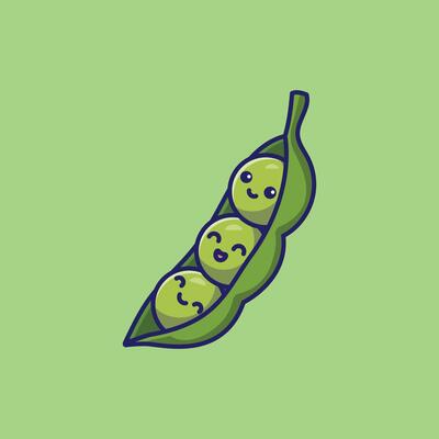Beans vegetable smiling face mascot cartoon illustration