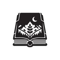 Book Silhouette - Icon of Knowledge and Learning on White Background vector