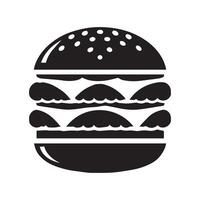 Black and white cheeseburger isolated on white background. illustration vector