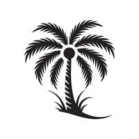Black palm tree silhouette icon isolated. Silhouette palm tree icon design isolated on white background. vector