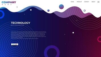 purple gradient abstract background with geometric and fluid shapes. technology web page design vector