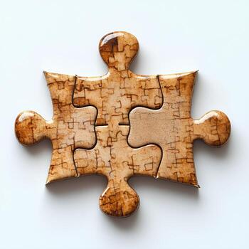 rompecabezas aislado en blanco antecedentes con sombra. rompecabezas pedazo parte superior vista. soltero rompecabezas pedazo con limpiar bordes y enclavamiento pestañas, ideal para educativo diseños y resolución de problemas foto