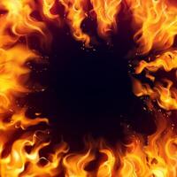 Fire flames and effects frame template vector