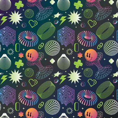 Acid aesthetic pattern in gradient style