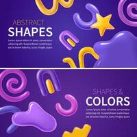 Set of two horizontal banner template vector