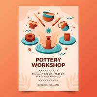 Pottery poster in flat design vector