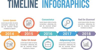 Timeline infographics template, workflow or process diagram vector
