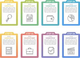 Set of infographic elements with numbers, line icons and place for your text, can be used as workflow, process, steps or options, soft color gradients vector