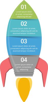 StartUp infographics with four steps