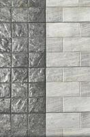 two patterns of tile on floor inder sunshine photo
