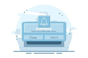 Reminder Concept. Notification calendar reminder. Business planning, events, reminders and schedules. Banner design, website page development. Email marketing, online advertising concept. vector