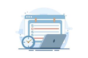 schedule planning concept. priority, important, reminder of days on calendar. setting and timing. Flat cartoon style. Flat illustration on background. vector