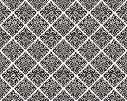 Horizontally And Vertically Repeatable Seamless Monochrome Damask Vintage Pattern. vector