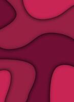 Abstract paper cut design. Layered red curves with shadows creating depth and smooth flowing shapes, suitable for creative backgrounds or art concepts vector