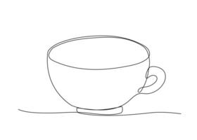 Coffee cup one line continuous sketch. vector
