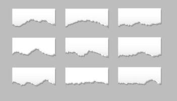 White ripped blank for text or message on gray background . vector