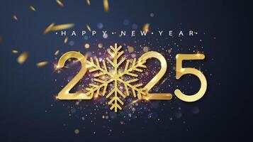 Holiday illustration of golden metallic numbers 2020 and sparkling glitters pattern vector