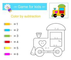 Math activity for children. Developing numeracy skills. Number range up to 10. vector