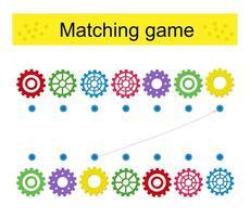Matching game. Task for the development of attention and logic. vector