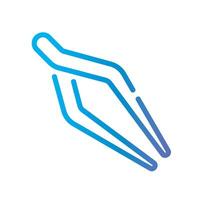 tweezers Line Gradient Icon White Background vector