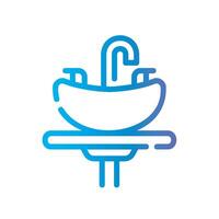 sink Line Gradient Icon White Background vector
