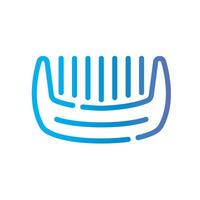 comb Line Gradient Icon White Background vector
