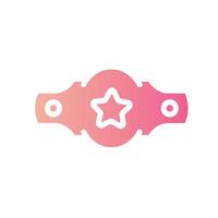 winner belt Flat Gradient Icon White Background vector