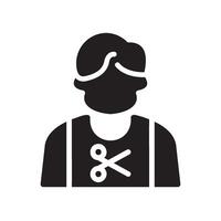 barber Glyph Icon White Background vector