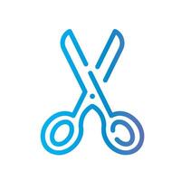 scissors Line Gradient Icon White Background vector
