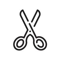 scissors Line Icon White Background vector