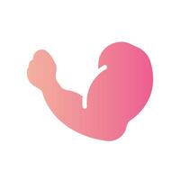 strength Flat Gradient Icon White Background vector