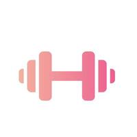 dumbbell Flat Gradient Icon White Background vector