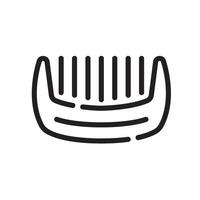 comb Line Icon White Background vector