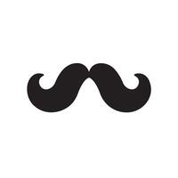moustache Glyph Icon White Background vector