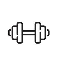 dumbbell Line Icon White Background vector