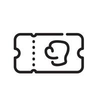 ticket Line Icon White Background vector