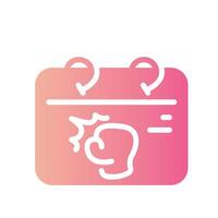 calendar Flat Gradient Icon White Background vector