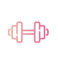 dumbbell Line Gradient Icon White Background vector