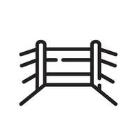 boxing ring Line Icon White Background vector