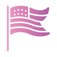 flag Flat Gradient Icon White Background vector
