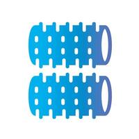 hair rollers Flat Gradient Icon White Background vector