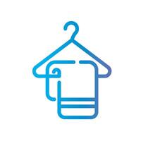 towel Line Gradient Icon White Background vector