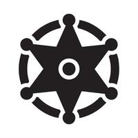 sheriff Glyph Icon White Background vector