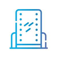 mirror Line Gradient Icon White Background vector
