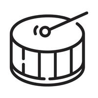 drum Line Icon White Background vector