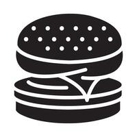 burger Glyph Icon White Background vector