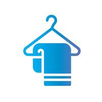 towel Flat Gradient Icon White Background vector